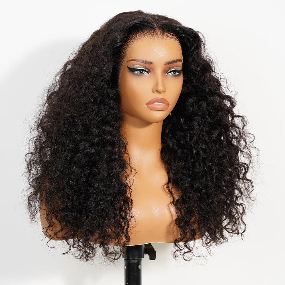 13x6 Bye Bye Knots Glueless Lace Frontal Human Hair Curly Wigs Pre Plucked Real 100% Human Hair Wigs Ready to Wear and Go 250%