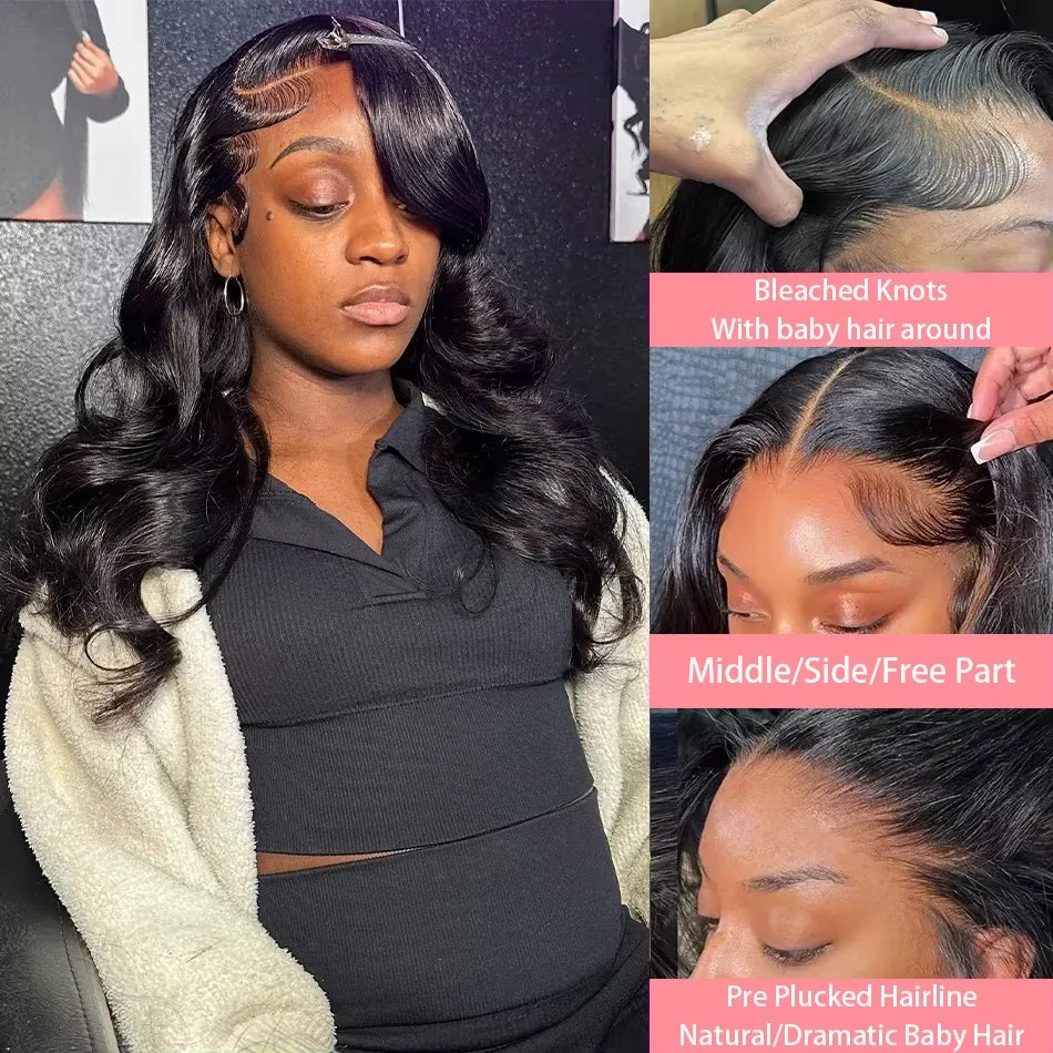 230% Density 4x4 Lace Frontal Wig Short Curly Bob Body Wavy Wave  HD Transparent 13x4 Lace Front Wigs Brazilian 100% Human Hair