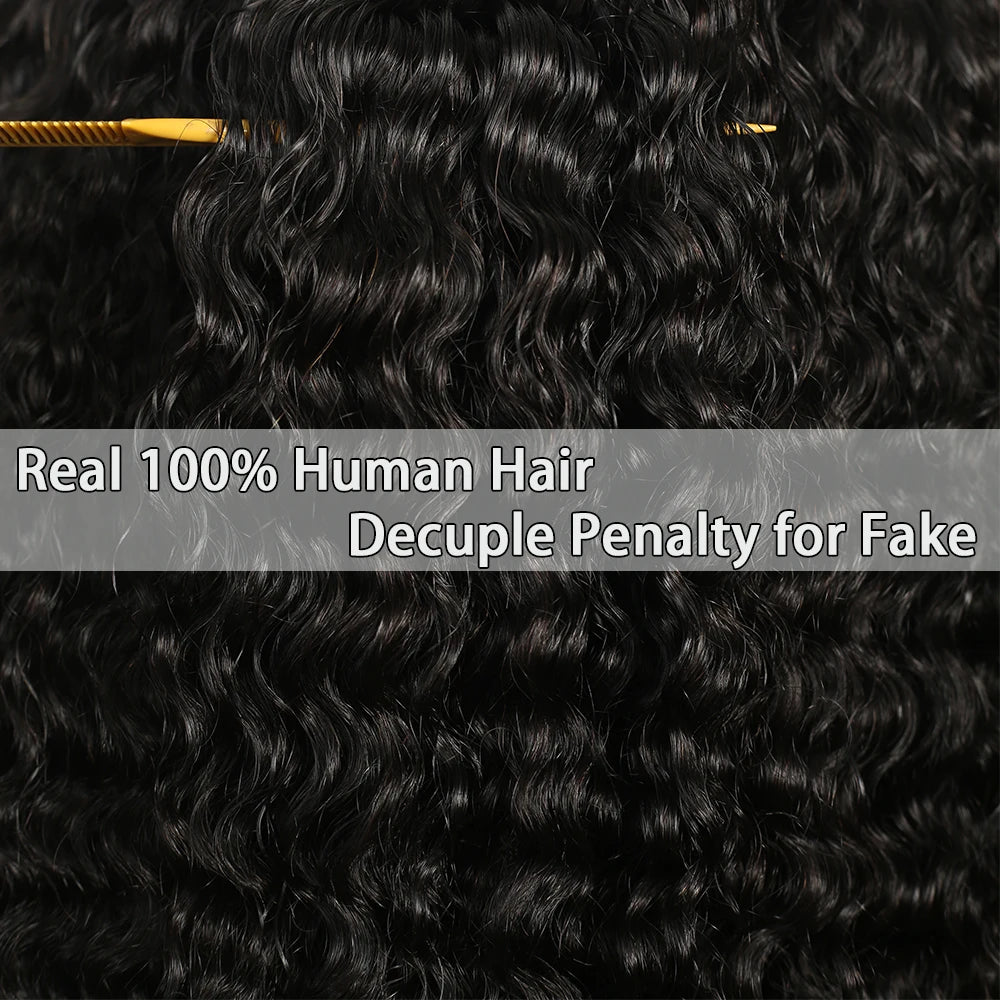 13x6 Bye Bye Knots Glueless Lace Frontal Human Hair Curly Wigs Pre Plucked Real 100% Human Hair Wigs Ready to Wear and Go 250%