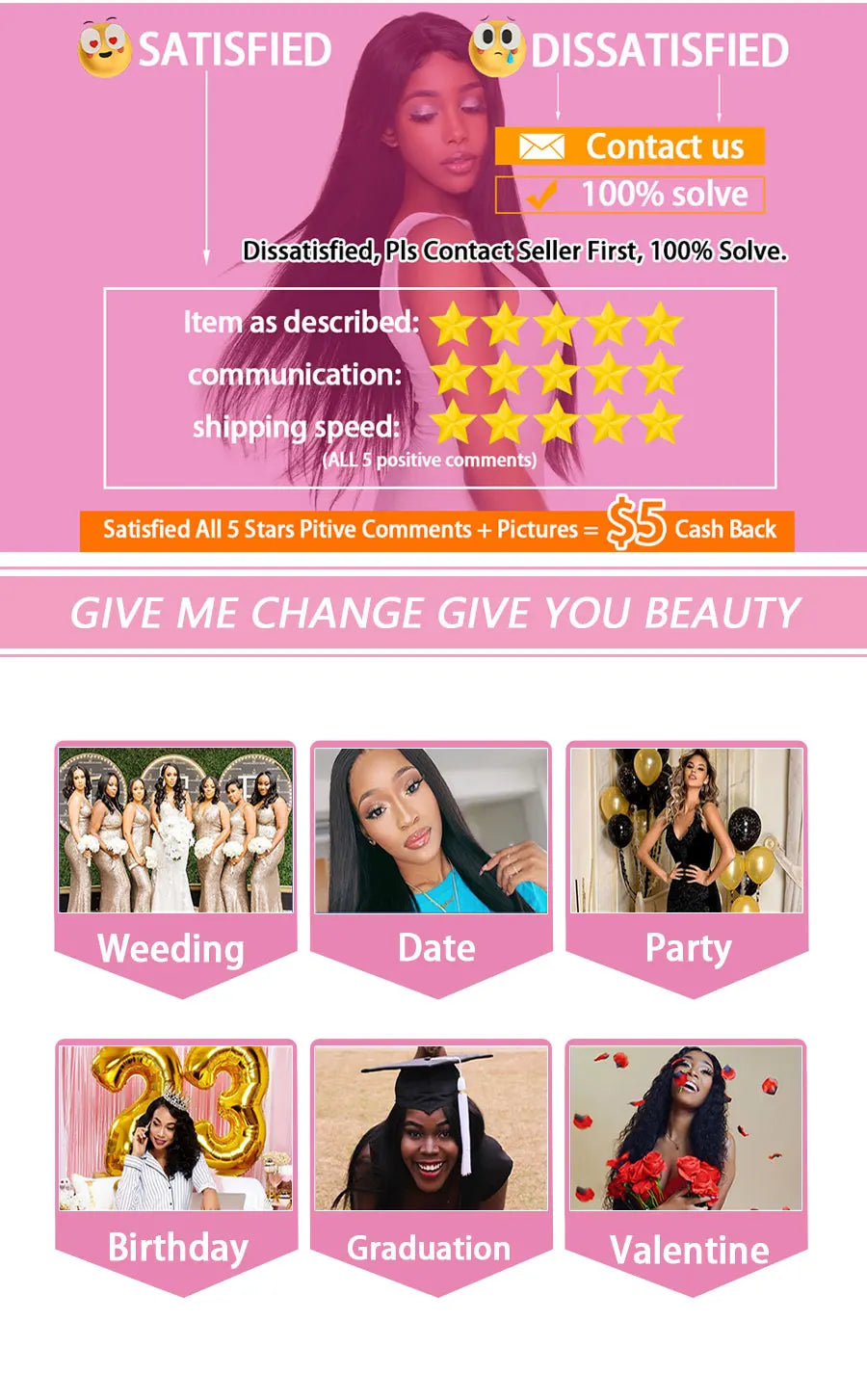 100% Human Hair Straight Lace Closure 2x6 Deep Parting Human Hair Closures Pre Plucked Body Wave Middle Part Lace Closure Only