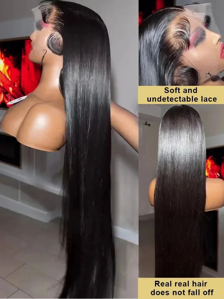 YKB Bone Straight 13x6 Transparent Lace Frontal Wig Human Hair HD Lace Front Wigs Brazilian Wig Preplucked 200 Density For Women