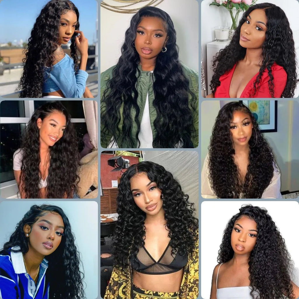 Water Wave Bundles 10A Peruvian Virgin 100% Human Hair Bundles 30 32 Inch 1 3 4 Bundles Deal Wet And Wavy Curly Hair Extensions