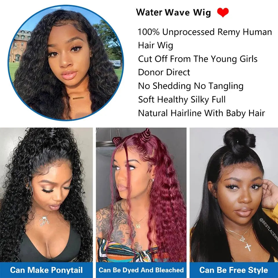 Water Wave Bundles 10A Peruvian Virgin 100% Human Hair Bundles 30 32 Inch 1 3 4 Bundles Deal Wet And Wavy Curly Hair Extensions