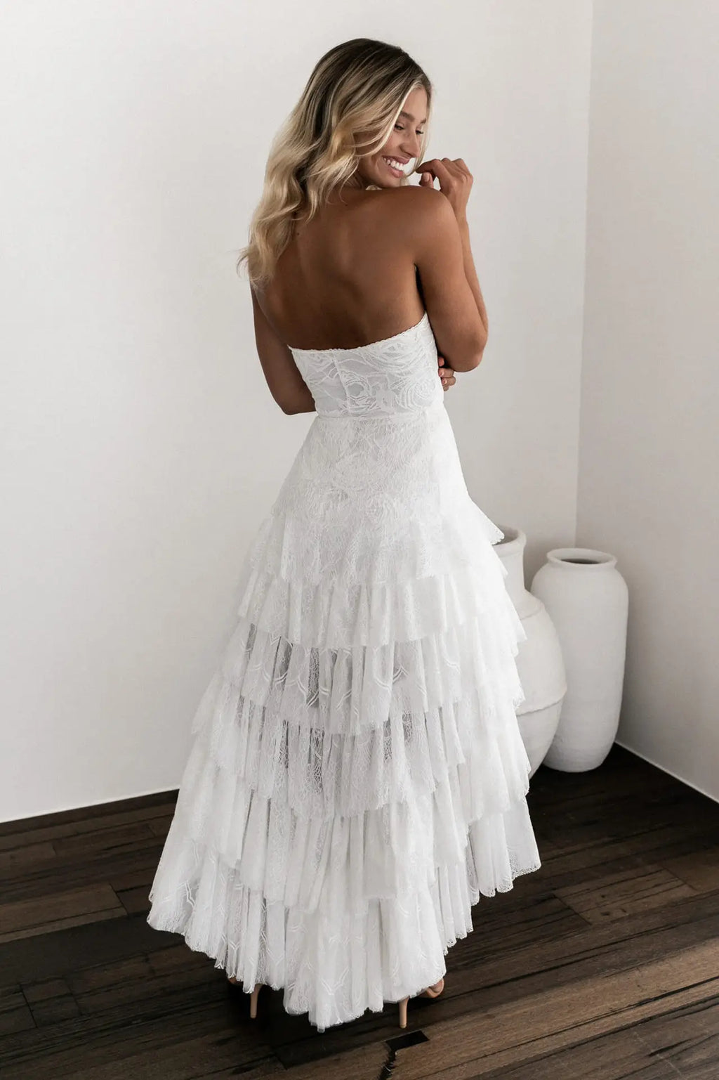 Sexy Dress Women Spaghetti Strap Breast Wrap Party Ladies White Lace Irregular  Slim Empire Long Clothing Lugentolo