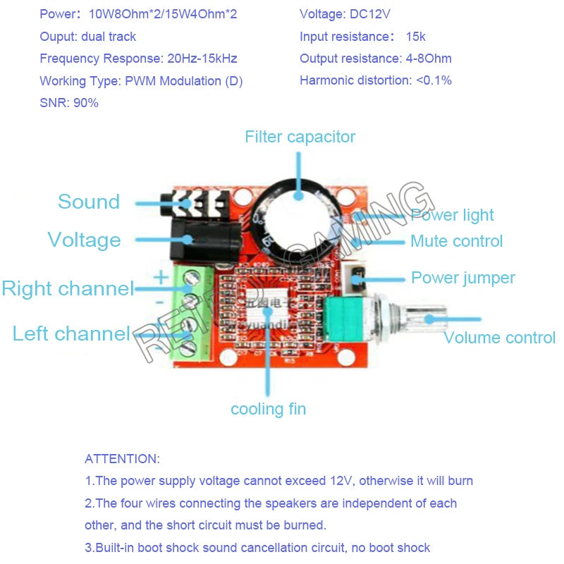 Accessories for assembling arcade cabinets Arcade game console 4 inch5W speaker Power amplifier board Power supply audio DIY kit