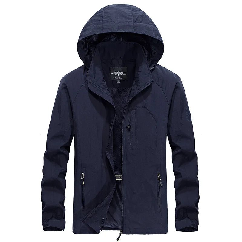 Men's Waterproof Jacket 2025 Spring Autumn Casual Windbreaker Jackets Mens Breathable Hooded Outdoor Thin Coats 6XL Clothes