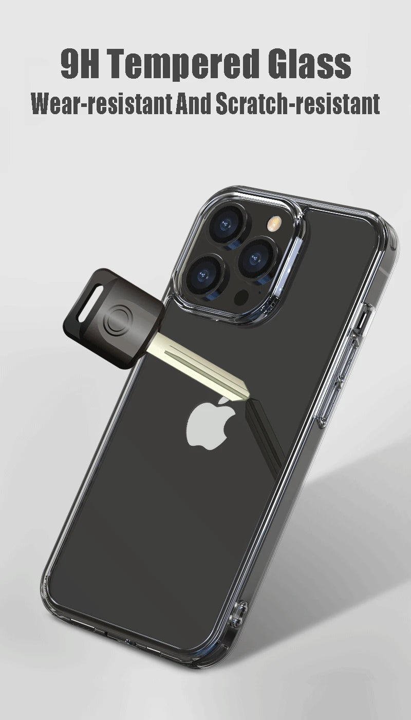 Luxury Tempered Glass Clear Case For iPhone 16 15 14 12 13 Mini 11 Pro XS Max X XR 15 7 8 16Plus SE Transparent Hard Case Fundas