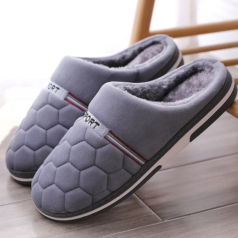 Size 47 48 49 50 Men Autumn Winter Warm Big Size Cotton Slippers Large Size Plus Home Bedroom Casual Shoes House Indoor Slides