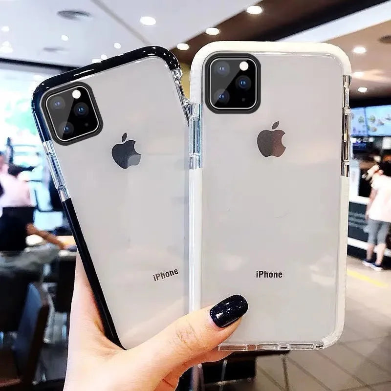 Fashion Transparent Phone Case For iPhone XS X Clear Silicone Cover Soft Coque