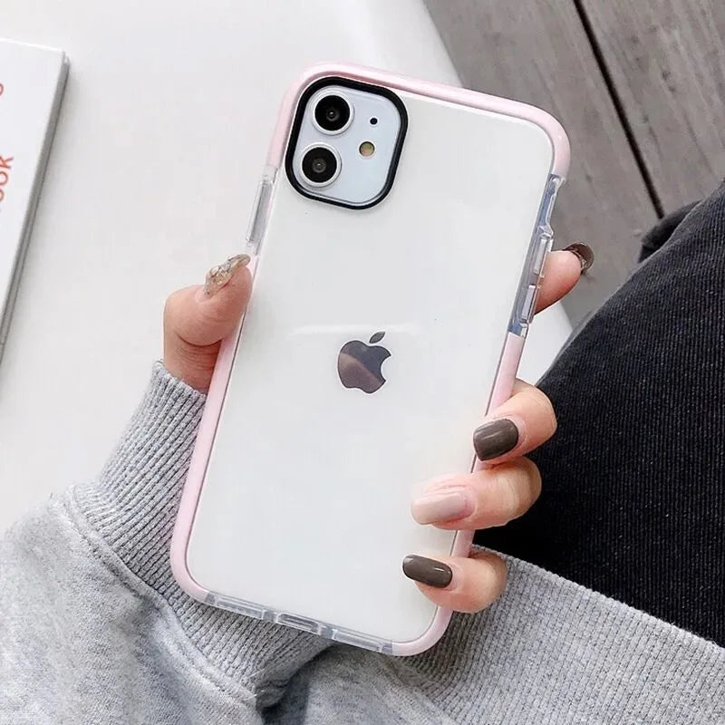 Fashion Transparent Phone Case For iPhone XS X Clear Silicone Cover Soft Coque
