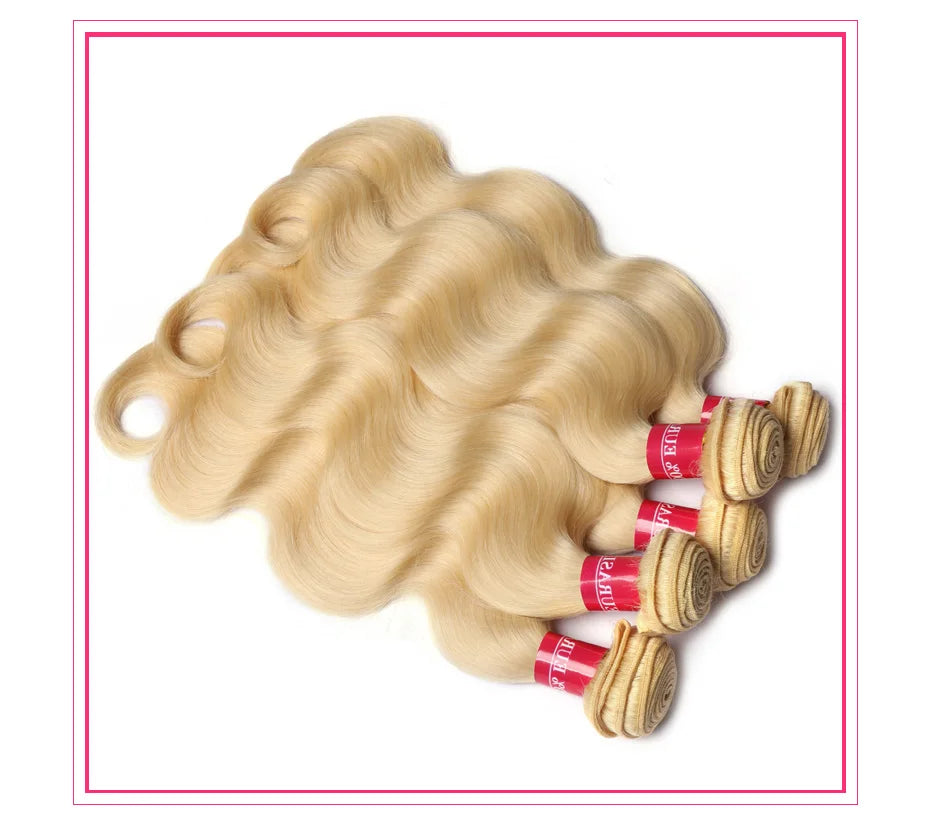 Alimonica Bundles 613 Honey Blonde Remy Brazilian Body Wave  Hair Weave Weft Remy Human Hair Bundles 8 - 40 Inch Free Shipping