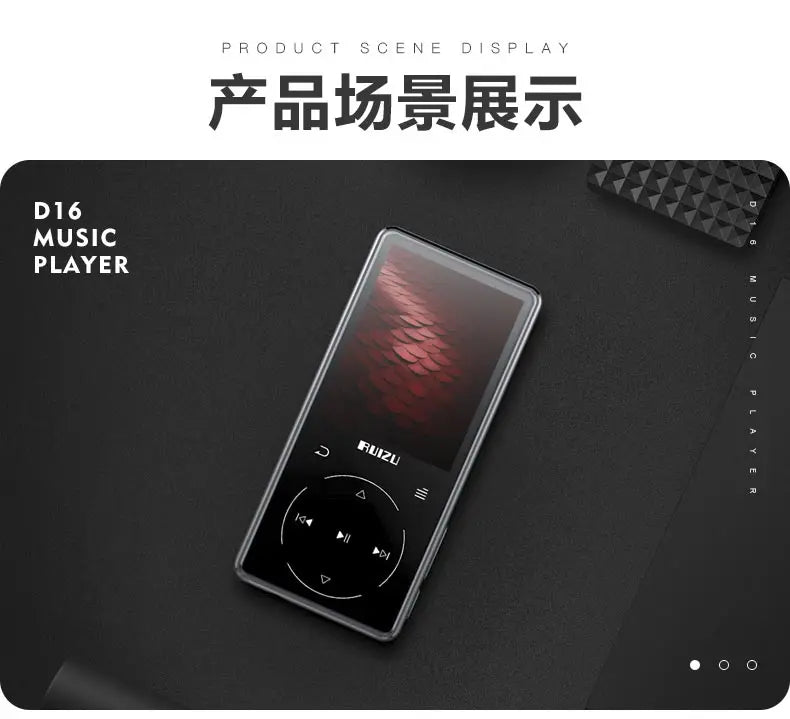 Original RUIZU D16 MP4 Player 8GB/16GB 2.4 inch Screen Bluetooth FM Radio Voice Recorder E-Book Video Portable Audio player