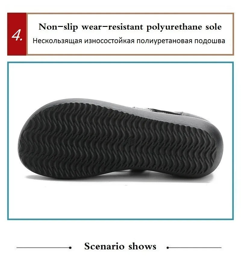 BEYARNE Genuine Leather Summer Shoes Wedges Sandals Women Gladiator Sandals Vintage Open Toe Cross Platform Sandals Female