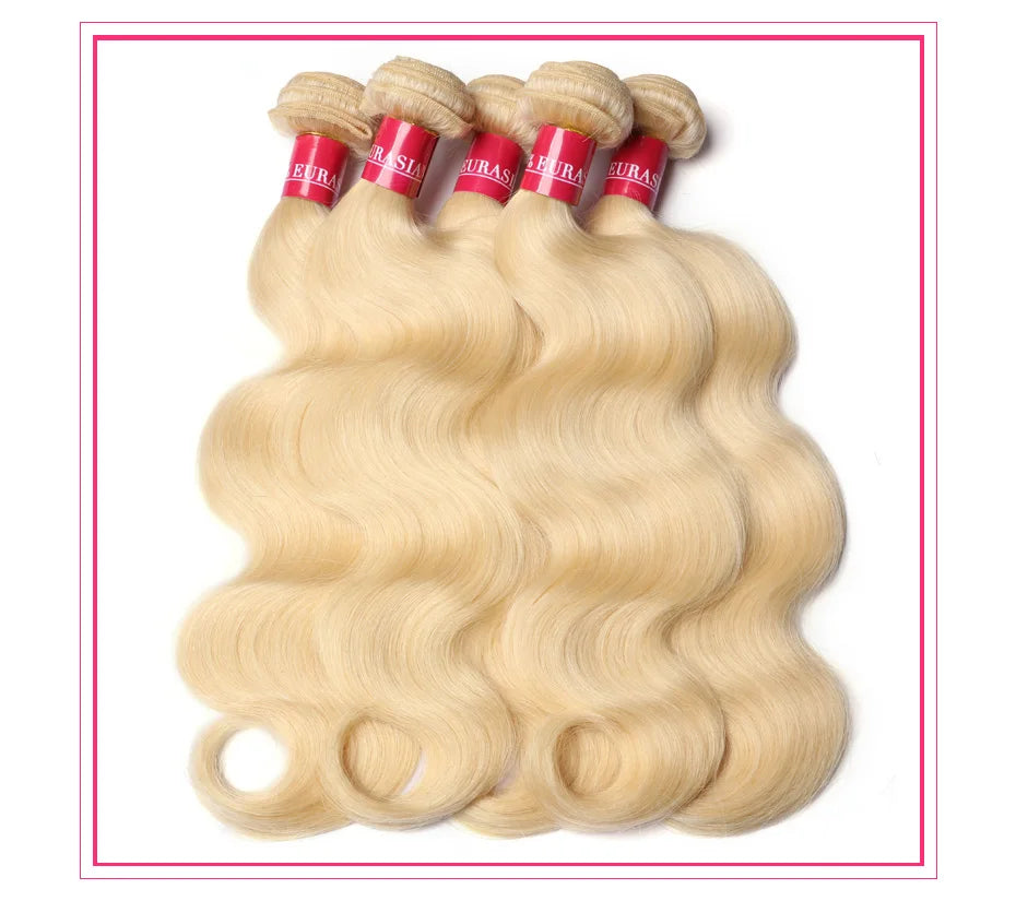 Alimonica Bundles 613 Honey Blonde Remy Brazilian Body Wave  Hair Weave Weft Remy Human Hair Bundles 8 - 40 Inch Free Shipping