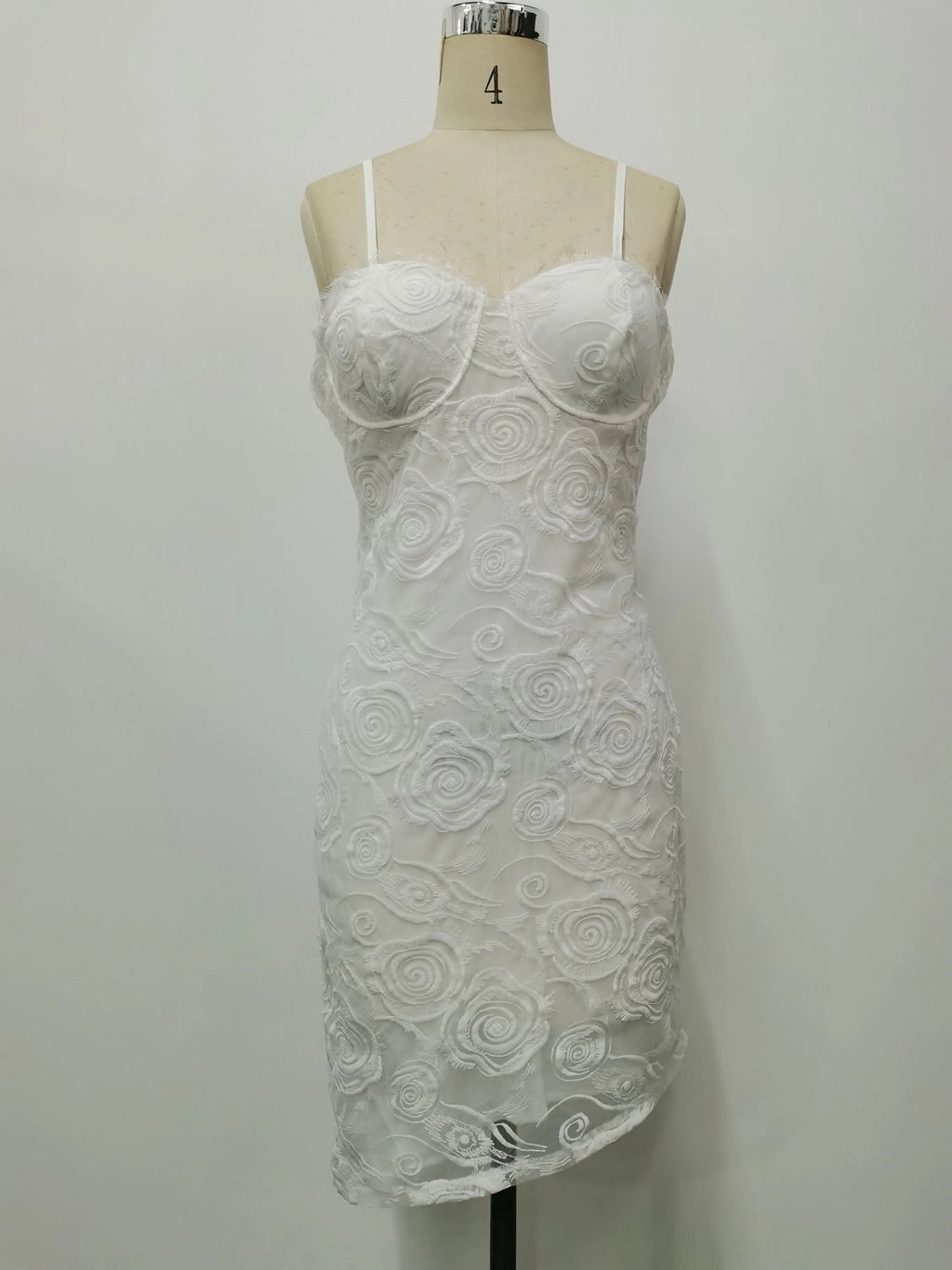 Sexy Dress Women Spaghetti Strap Breast Wrap Party Ladies White Lace Irregular  Slim Empire Long Clothing Lugentolo