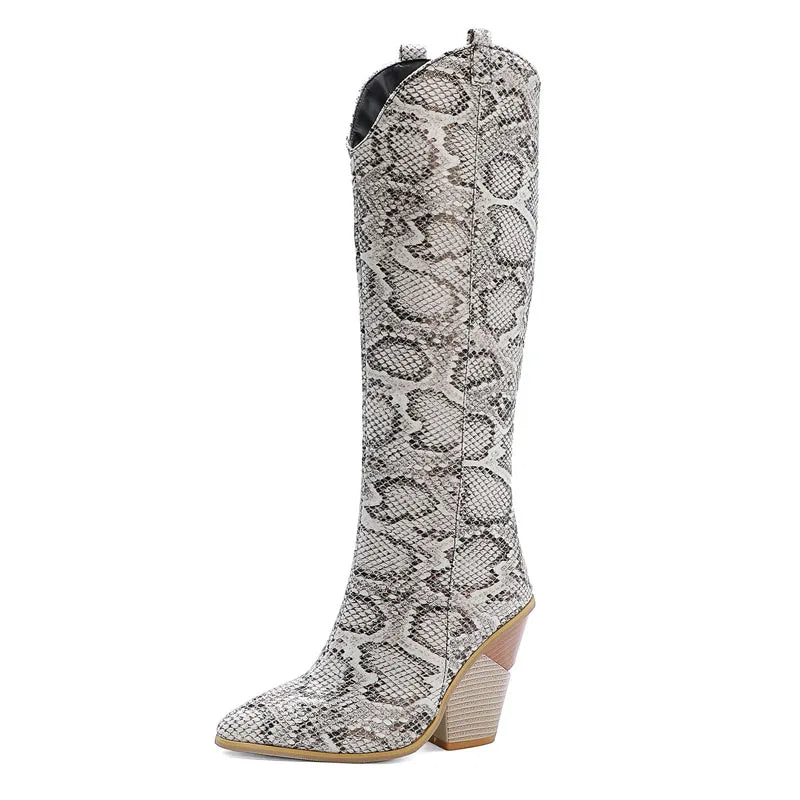 Custom Wedge Shoes for Woman Pointed Toe High Heel Women's Boots 2025 New Winter Knee High Boots Women Large Size 41-48 WSH3745