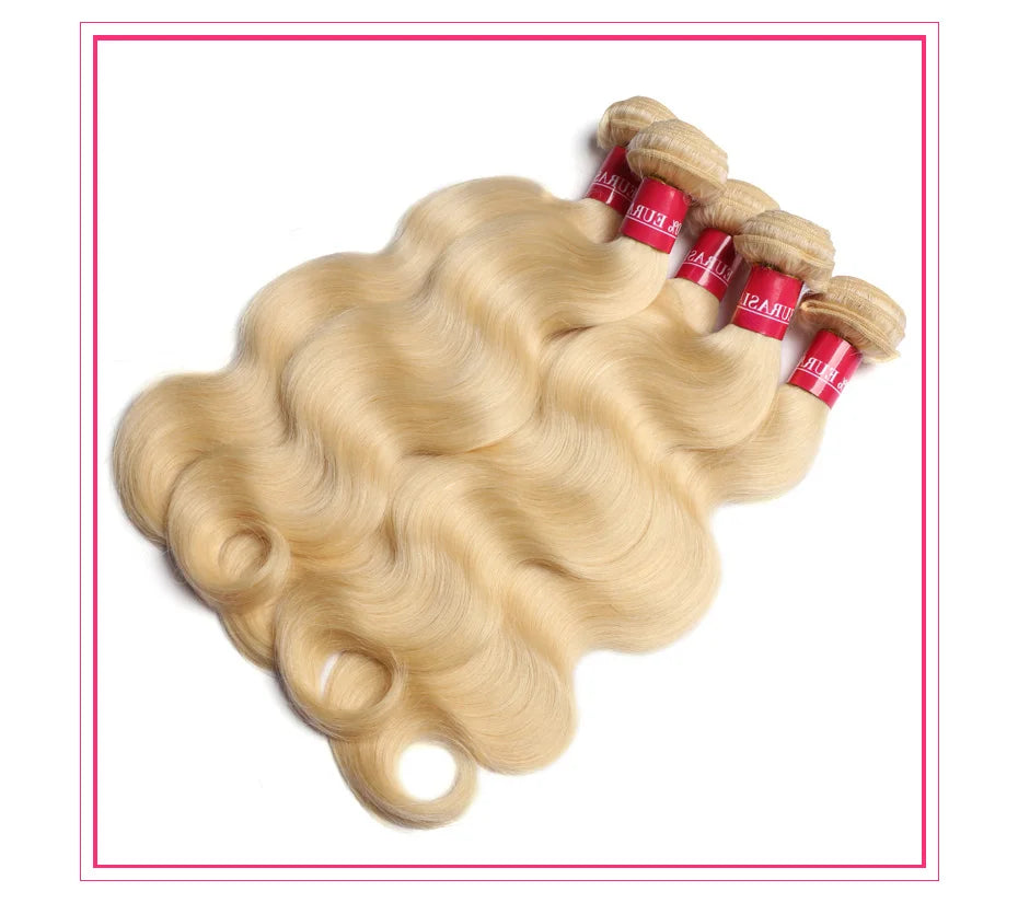 Alimonica Bundles 613 Honey Blonde Remy Brazilian Body Wave  Hair Weave Weft Remy Human Hair Bundles 8 - 40 Inch Free Shipping