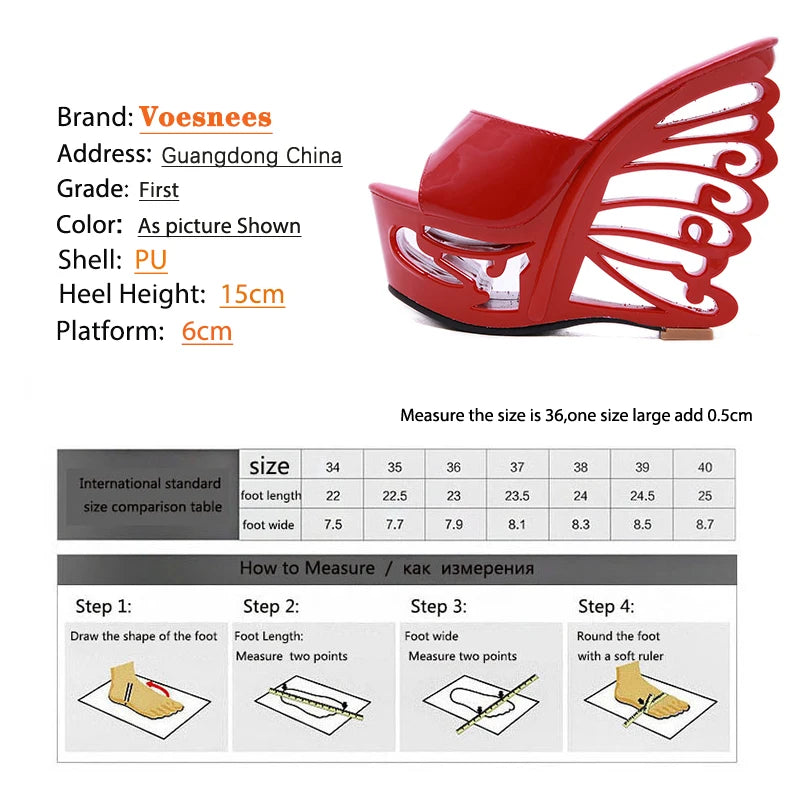 Voesnees Women's slippers 2021 New Hollow out High Heels 15 cm Platform Female Strange Strange Style Women Shoes Ladies Slides