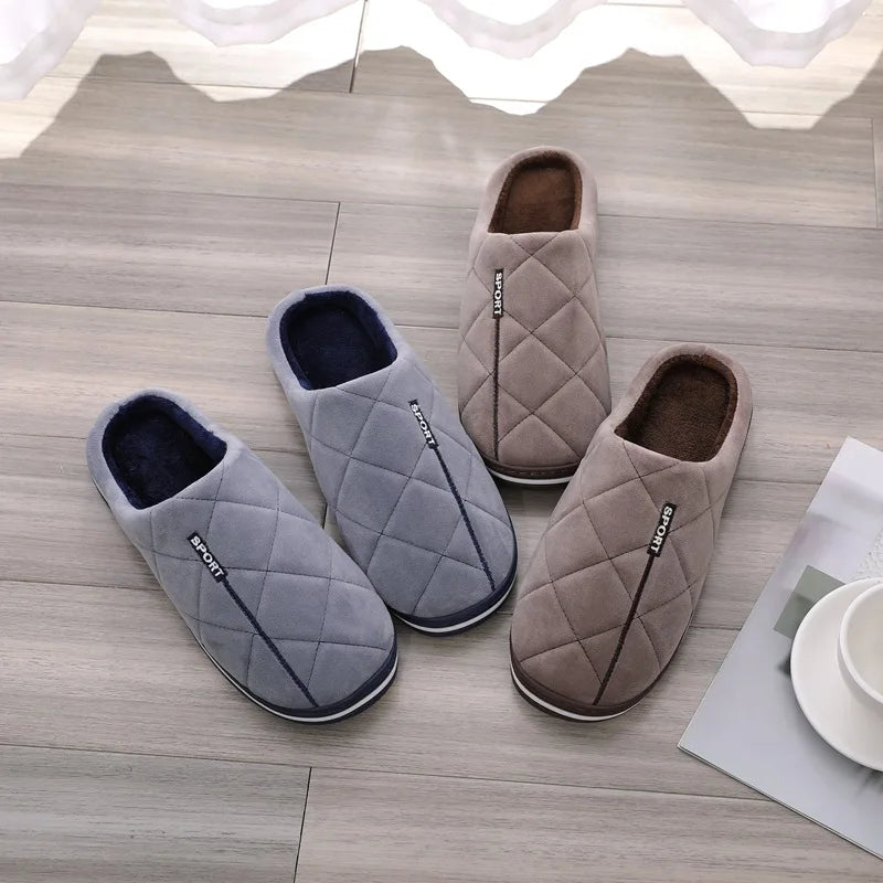 Size 47 48 49 50 Men Autumn Winter Warm Big Size Cotton Slippers Large Size Plus Home Bedroom Casual Shoes House Indoor Slides