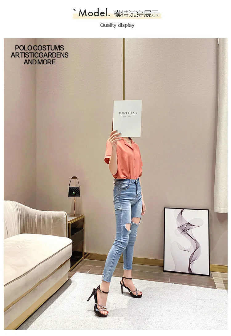 2021 Summer Korean Style Chain Sandals Cross Ankle Straps  Sexy Bling 10CM Thin High Heels Platform Peep Toe Roman Women Shoes