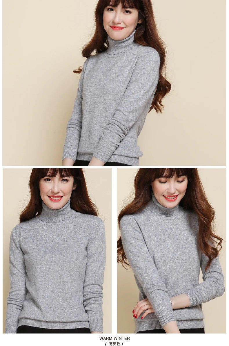 Cashmere Pullover Turtleneck Sweater Women 2023 Autumn Winter Clothes Female Jumper Pull Femme Hiver Basic Warm Knitted Sweaters