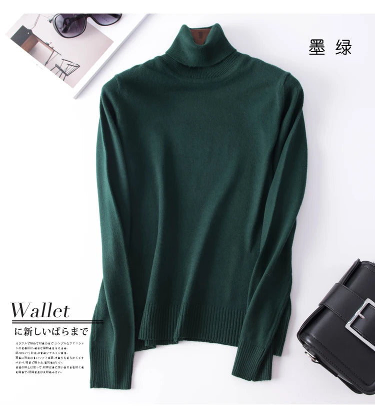 Cashmere Pullover Turtleneck Sweater Women 2023 Autumn Winter Clothes Female Jumper Pull Femme Hiver Basic Warm Knitted Sweaters