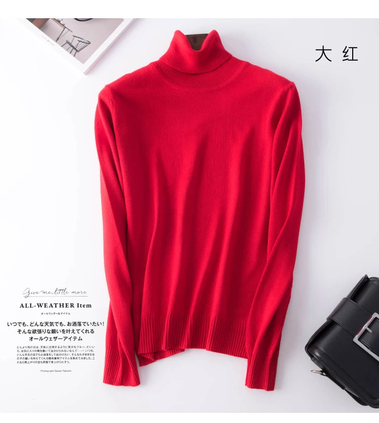 Cashmere Pullover Turtleneck Sweater Women 2023 Autumn Winter Clothes Female Jumper Pull Femme Hiver Basic Warm Knitted Sweaters