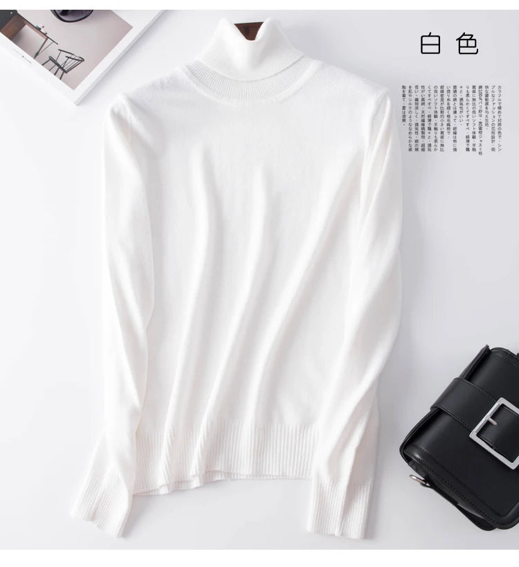 Cashmere Pullover Turtleneck Sweater Women 2023 Autumn Winter Clothes Female Jumper Pull Femme Hiver Basic Warm Knitted Sweaters