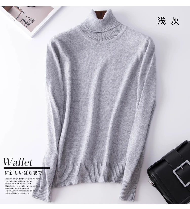 Cashmere Pullover Turtleneck Sweater Women 2023 Autumn Winter Clothes Female Jumper Pull Femme Hiver Basic Warm Knitted Sweaters