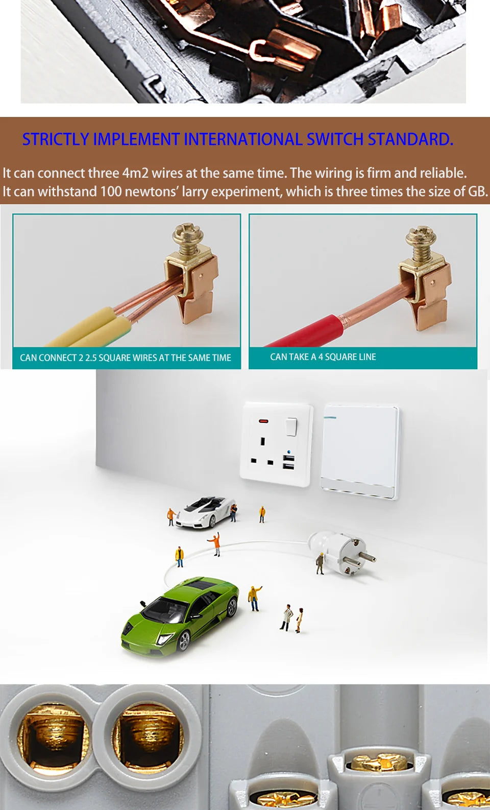 Delviz Wall Power USB Socket, 5V 2.1A Double USB Charger Port, LED Indicator, 146mm*86mm, UK Standard Switch control 13A Outlet
