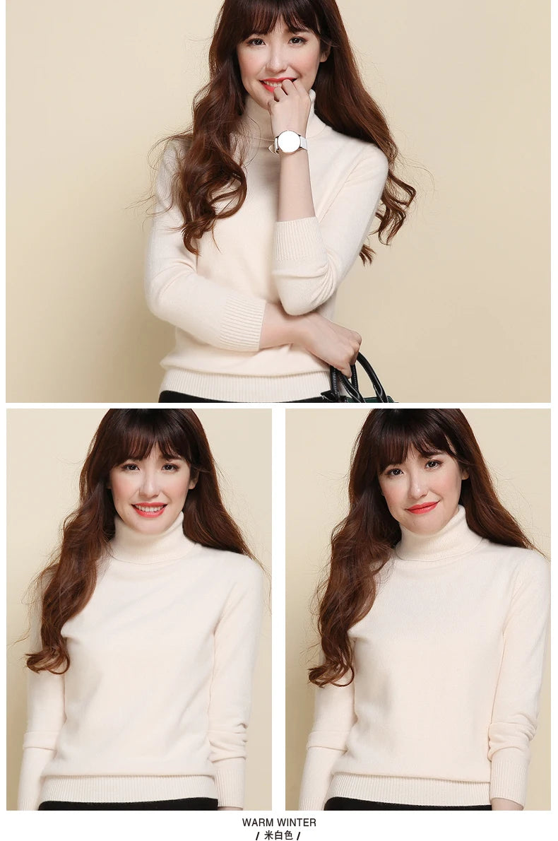 Cashmere Pullover Turtleneck Sweater Women 2023 Autumn Winter Clothes Female Jumper Pull Femme Hiver Basic Warm Knitted Sweaters