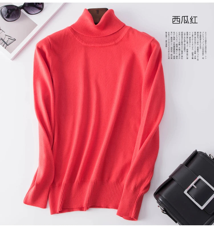 Cashmere Pullover Turtleneck Sweater Women 2023 Autumn Winter Clothes Female Jumper Pull Femme Hiver Basic Warm Knitted Sweaters