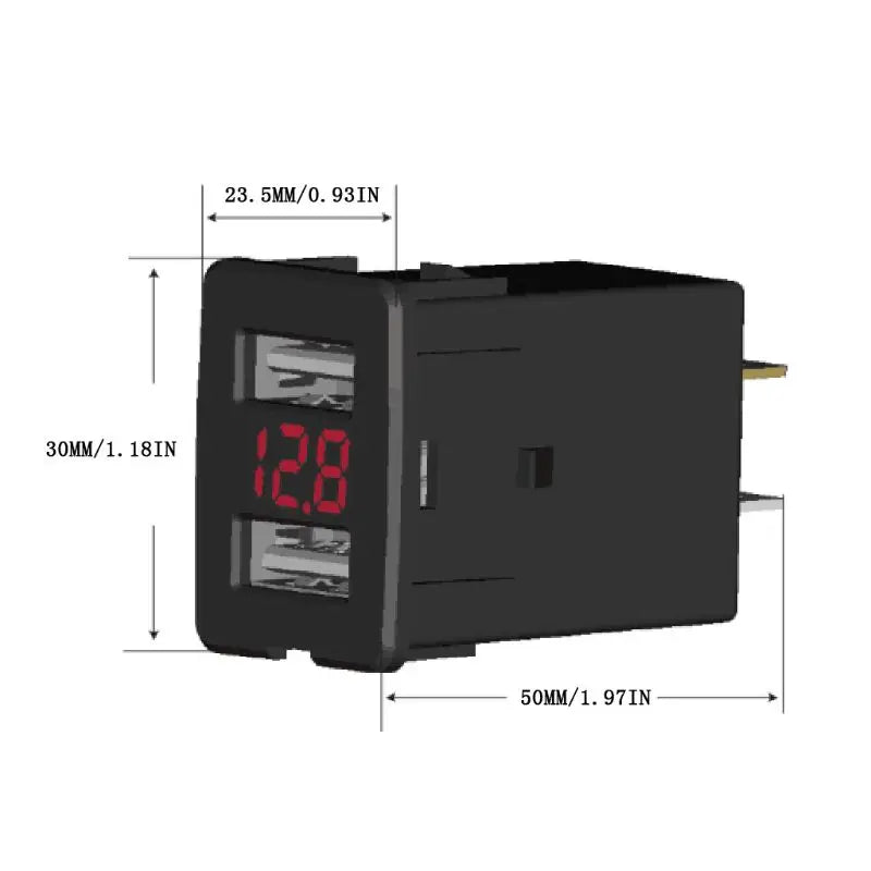 12V Dual USB Car Charger LED Voltmeter 4.8A Power Adapter For Nissan Smart Phone
