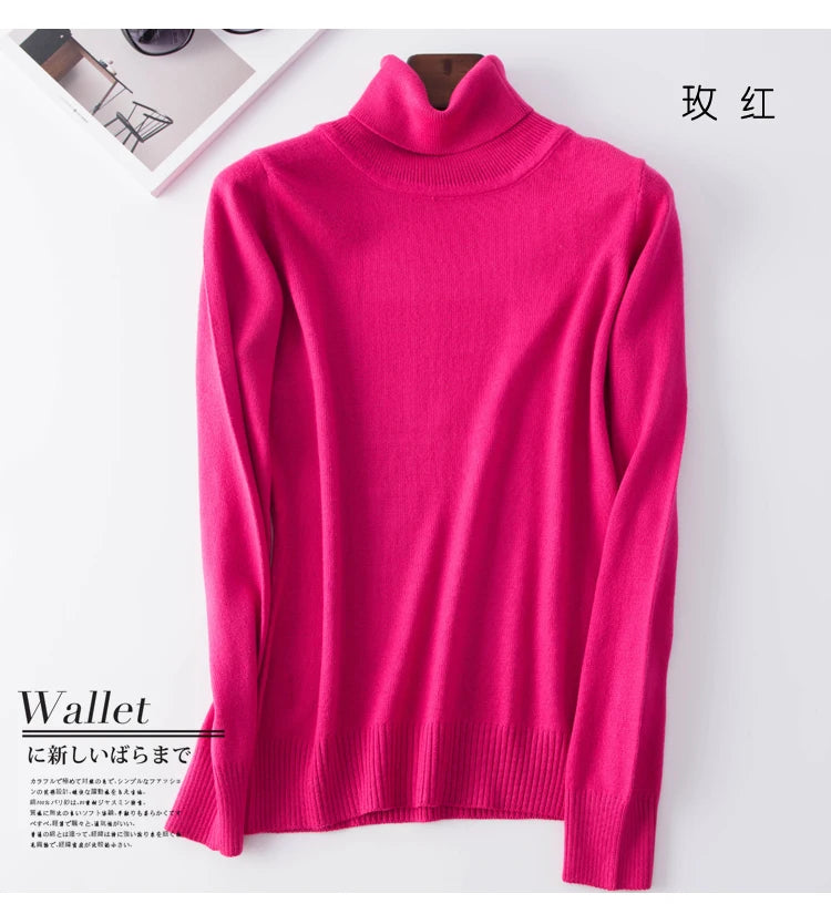 Cashmere Pullover Turtleneck Sweater Women 2023 Autumn Winter Clothes Female Jumper Pull Femme Hiver Basic Warm Knitted Sweaters