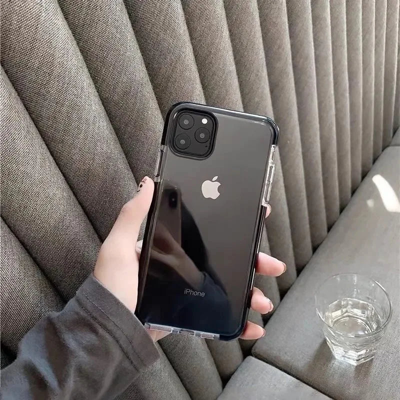 Fashion Transparent Phone Case For iPhone XS X Clear Silicone Cover Soft Coque
