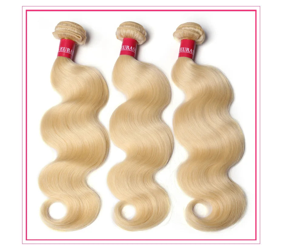Alimonica Bundles 613 Honey Blonde Remy Brazilian Body Wave  Hair Weave Weft Remy Human Hair Bundles 8 - 40 Inch Free Shipping
