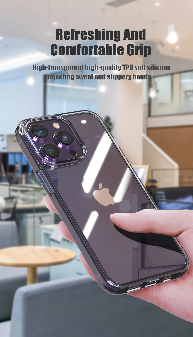 Luxury Tempered Glass Clear Case For iPhone 16 15 14 12 13 Mini 11 Pro XS Max X XR 15 7 8 16Plus SE Transparent Hard Case Fundas
