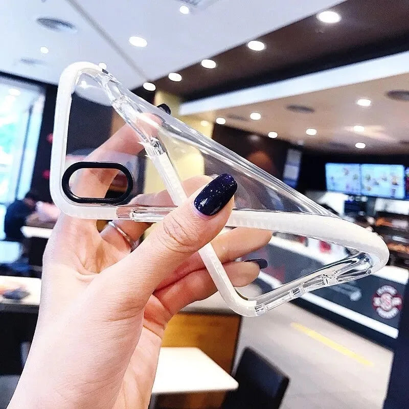 Fashion Transparent Phone Case For iPhone XS X Clear Silicone Cover Soft Coque