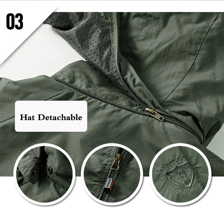 Men's Waterproof Jacket 2025 Spring Autumn Casual Windbreaker Jackets Mens Breathable Hooded Outdoor Thin Coats 6XL Clothes