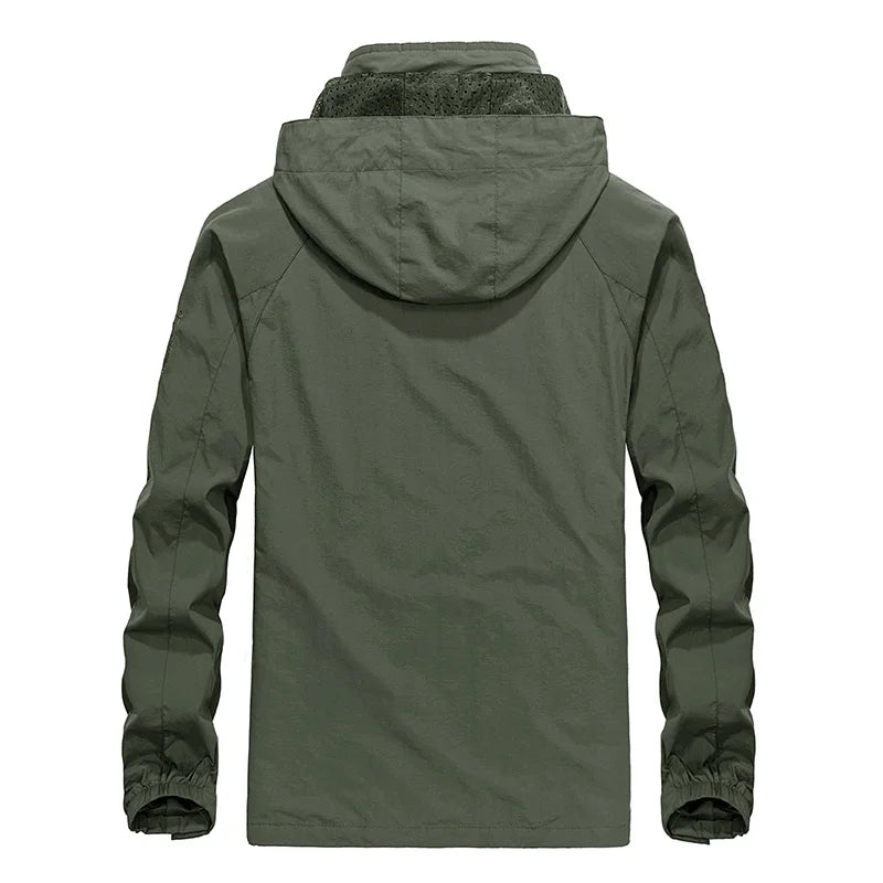 Men's Waterproof Jacket 2025 Spring Autumn Casual Windbreaker Jackets Mens Breathable Hooded Outdoor Thin Coats 6XL Clothes