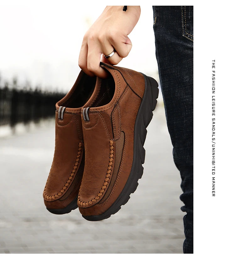 Men Casual Shoes Brand 2022 Fashion Mens Loafers Moccasins Breathable Slip on Retro Driving Shoes Men Sneakers Plus Size 39-48