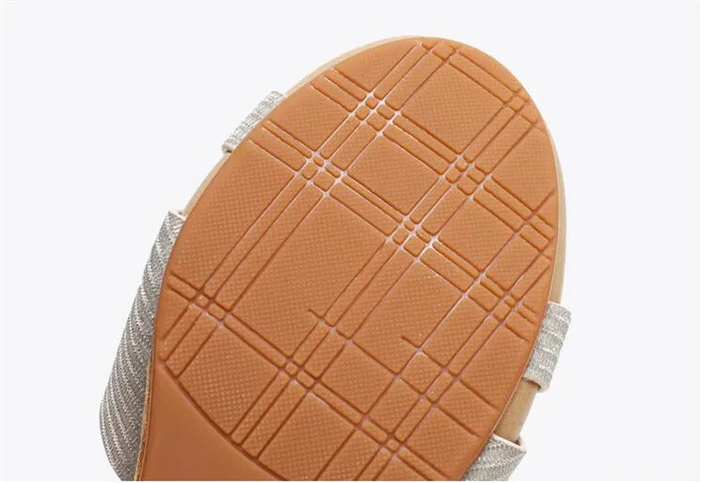 BEYARNE  Sandals Women Summer Shoes Elegant Ladies Weave Rome Sandalias Fashion Female Comfortable Wedges Sandals Large Size