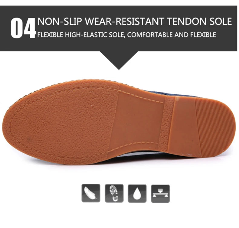 2024 Spring Suede Leather Men Shoes Oxford Casual Shoes Classic Sneakers Comfortable Footwear Dress Shoes Large Size Flats