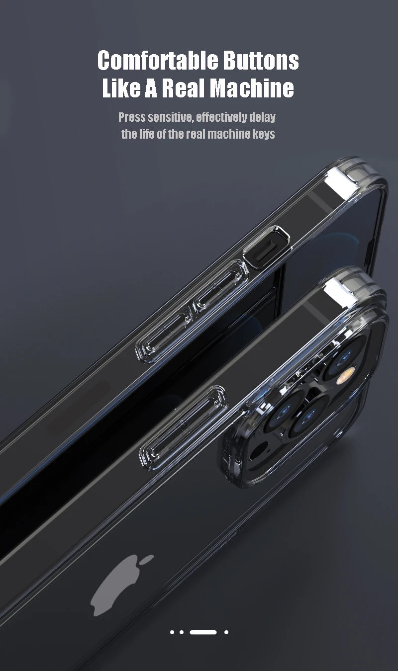 Luxury Tempered Glass Clear Case For iPhone 16 15 14 12 13 Mini 11 Pro XS Max X XR 15 7 8 16Plus SE Transparent Hard Case Fundas