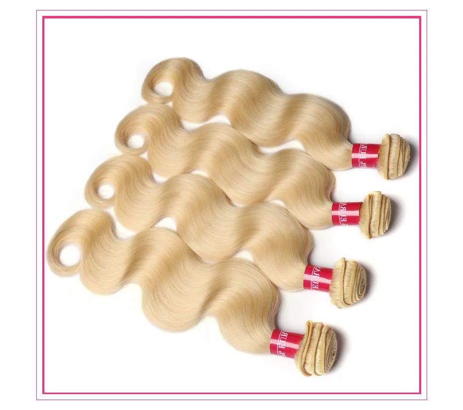 Alimonica Bundles 613 Honey Blonde Remy Brazilian Body Wave  Hair Weave Weft Remy Human Hair Bundles 8 - 40 Inch Free Shipping