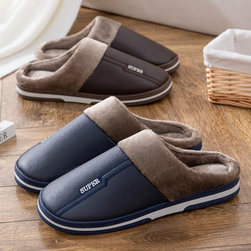 Size 47 48 49 50 Men Autumn Winter Warm Big Size Cotton Slippers Large Size Plus Home Bedroom Casual Shoes House Indoor Slides