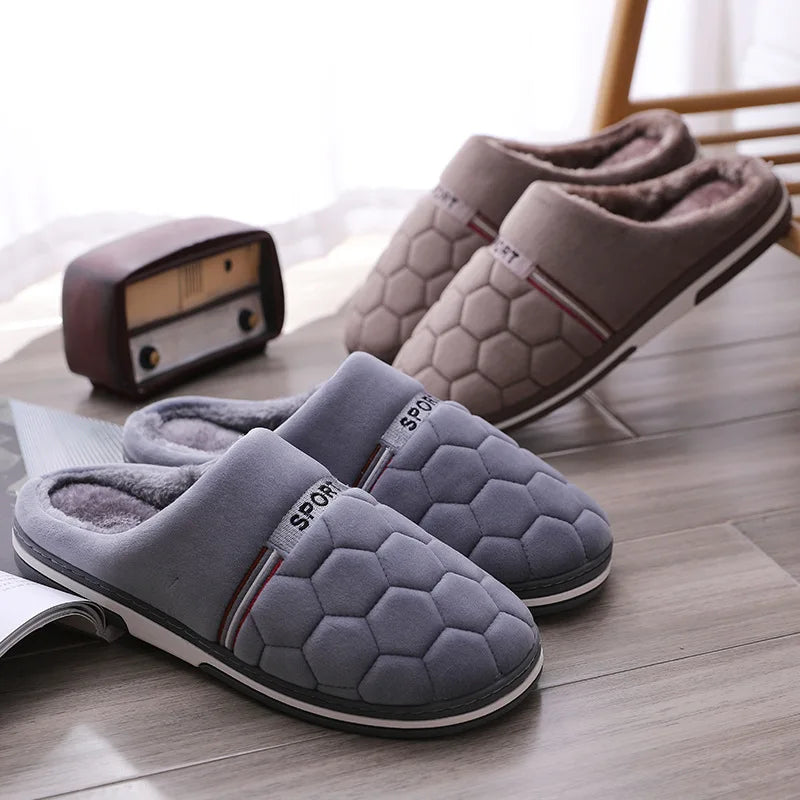 Size 47 48 49 50 Men Autumn Winter Warm Big Size Cotton Slippers Large Size Plus Home Bedroom Casual Shoes House Indoor Slides