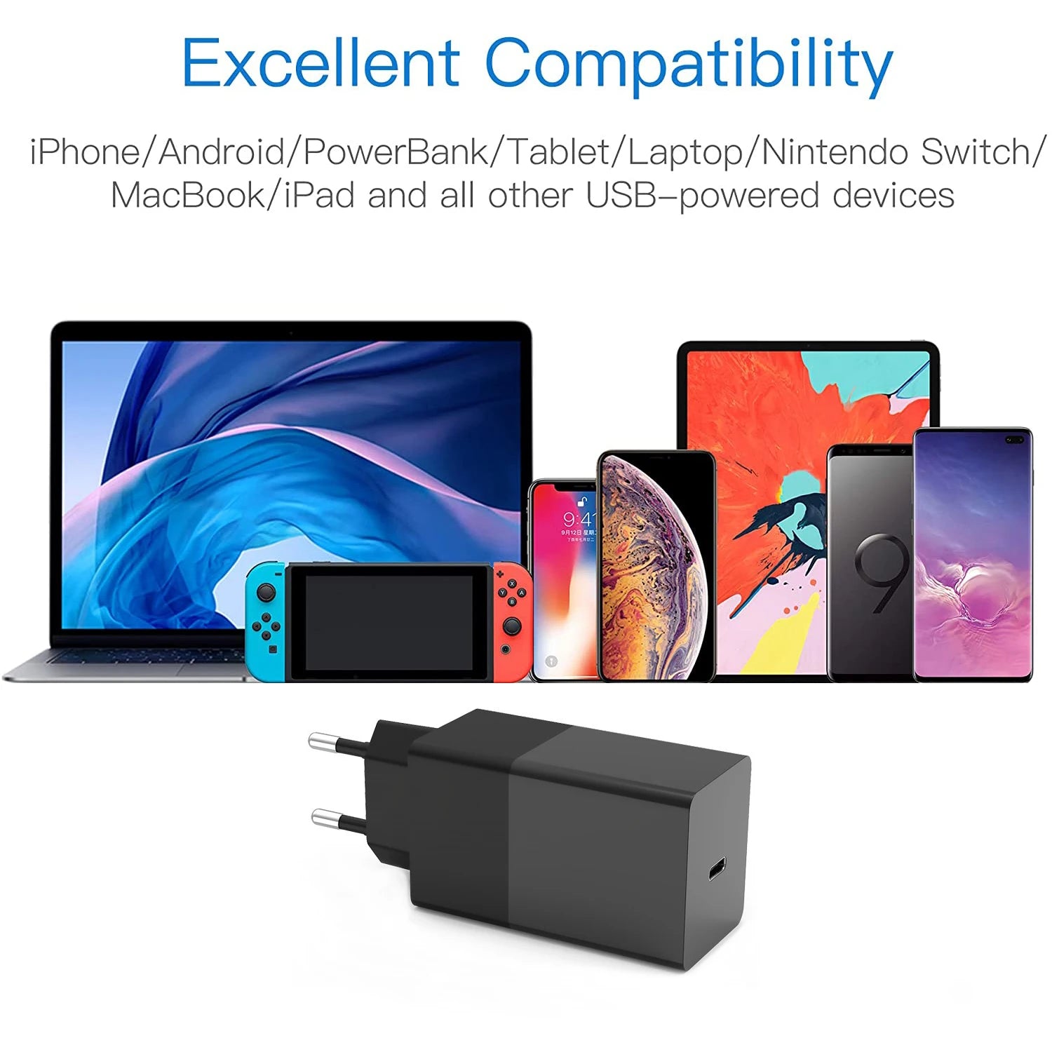 65W 20V 3.25A GaN USB C Charger PD Power Supply for iphone 13 14 15 Samsung S10/S20/Note Galaxy XPS Huawei TYPE C Laptop Adapter