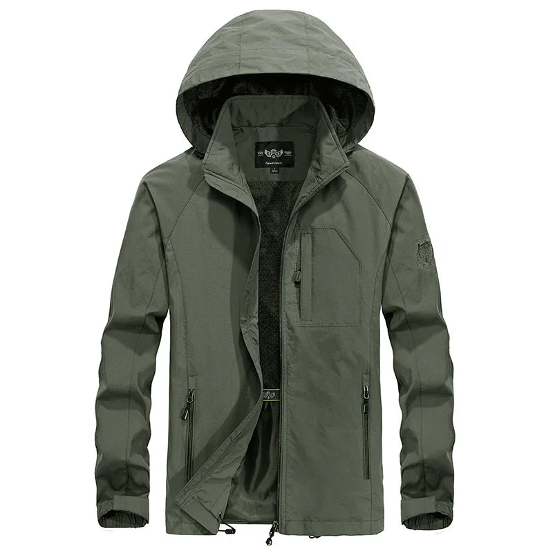 Men's Waterproof Jacket 2025 Spring Autumn Casual Windbreaker Jackets Mens Breathable Hooded Outdoor Thin Coats 6XL Clothes
