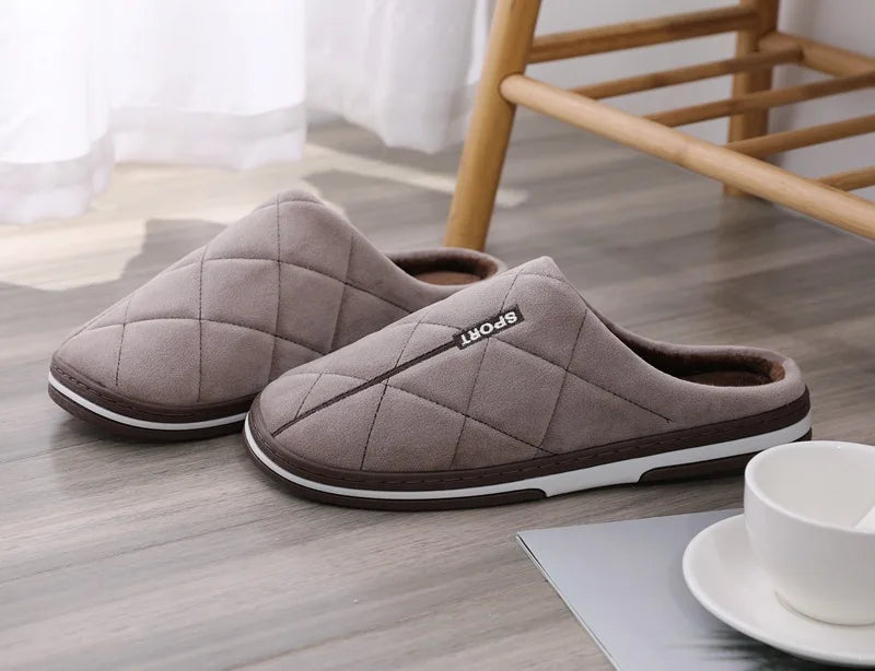 Size 47 48 49 50 Men Autumn Winter Warm Big Size Cotton Slippers Large Size Plus Home Bedroom Casual Shoes House Indoor Slides